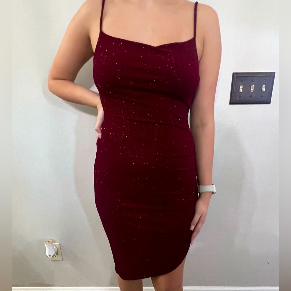 New red sparkly dress